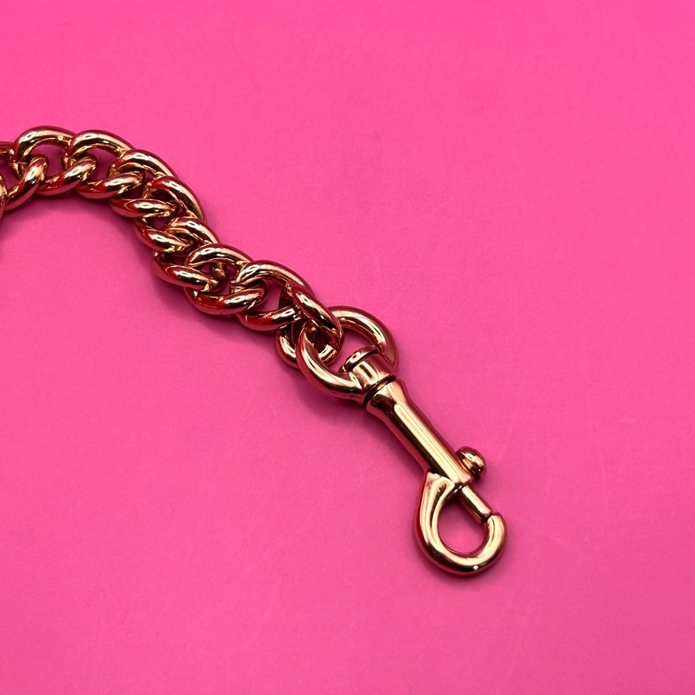 Coach Nolita 19 Hot Pink Pebbled Leather Wristlet Gold Chain Bag - Picture 11 of 12